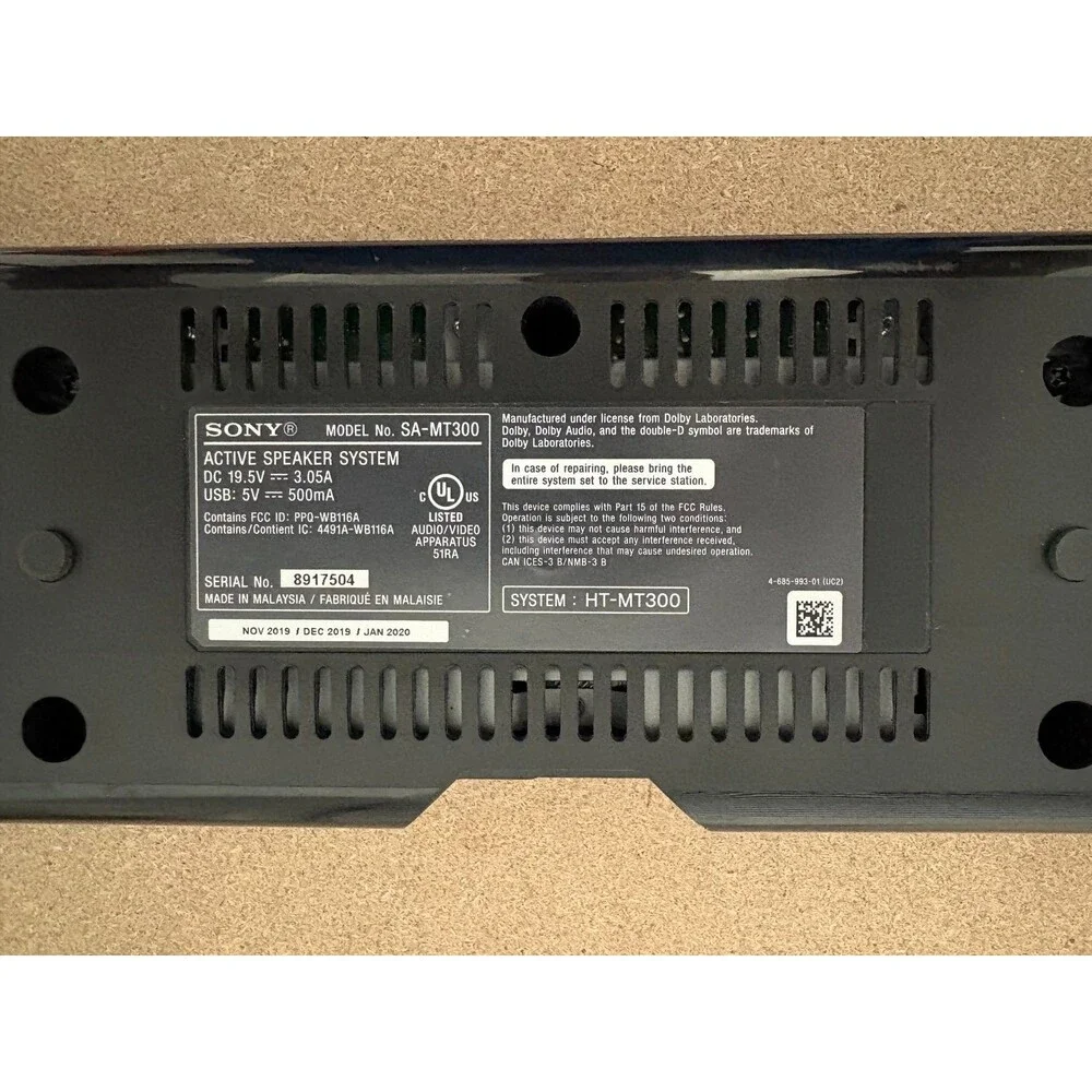 SONY SoundBar HT-MT300 No Cables